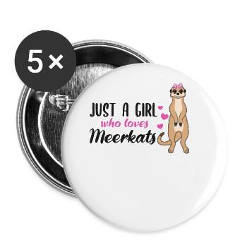 Suricate disant cadeau dames fille - Lot de 5 grands badges (56 mm) - blanc - Devant