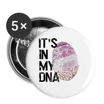 LGBTQ love in my DNA - Buttons large 2.2''/56 mm (5-pack) - white - Front