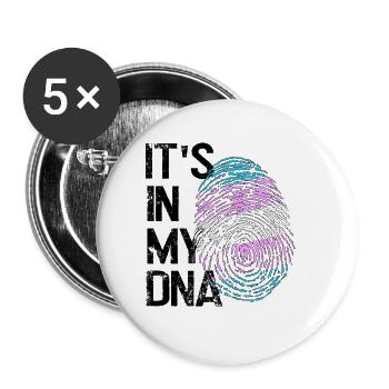 LGBTQ love in my DNA - Buttons large 2.2''/56 mm (5-pack) - white - Front