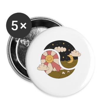 Take The Time To Enjoy Nature Retro Nature Designs - Buttons groß 56 mm (5er Pack) - Weiß - Vorne