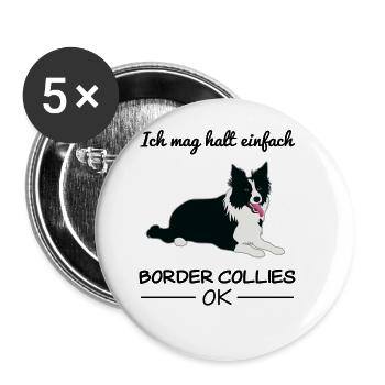 Border Collie Dog Dog Lovers Citation Cadeau - Lot de 5 grands badges (56 mm) - blanc - Devant