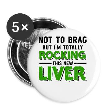 Lebertransplantation Organspender Design - Buttons groß 56 mm (5er Pack) - Weiß - Vorne
