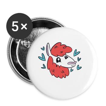 Take A Llama-tude & Never Give Up! Cute Funny - Buttons groß 56 mm (5er Pack) - Weiß - Vorne