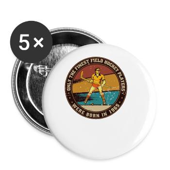 Feldhockeyspieler Hockey Jahrgang 1965 Geburtstag - Buttons groß 56 mm (5er Pack) - Weiß - Vorne