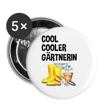 Garten Spruch Hobby Gärtnerin Geschenkidee - Buttons groß 56 mm (5er Pack) - Weiß - Vorne