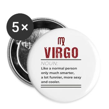Jungfrau Substantiv - Wie ein normaler Mensch nur - Buttons groß 56 mm (5er Pack) - Weiß - Vorne
