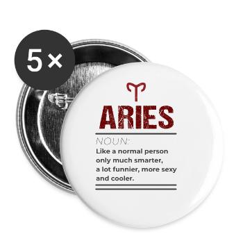 Widder - Substantiv - Wie ein normaler Mensch nur - Buttons groß 56 mm (5er Pack) - Weiß - Vorne
