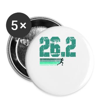 Laufen Sie 26,2 Meilen Marathon Herausforderung - Buttons groß 56 mm (5er Pack) - Weiß - Vorne