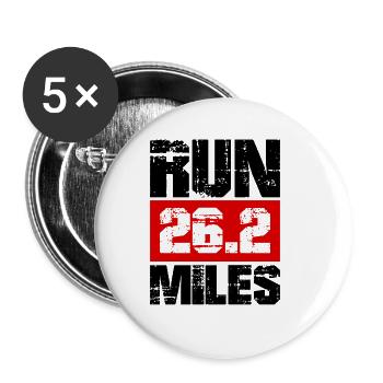 Run 26.2 mile marathon challenge - Buttons large 2.2''/56 mm (5-pack) - white - Front