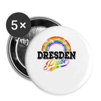 Pride Dresden - Buttons large 2.2''/56 mm (5-pack) - white - Front
