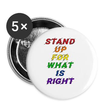 Pride LGBT Statement - Buttons large 2.2''/56 mm (5-pack) - white - Front