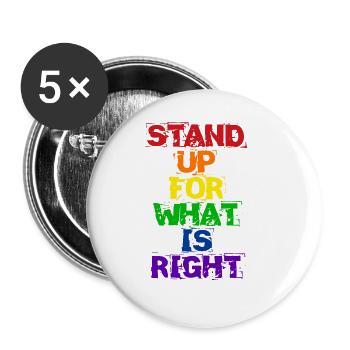 Pride LGBT Statement - Buttons large 2.2''/56 mm (5-pack) - white - Front