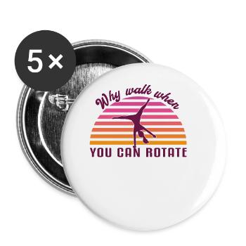 Sunset Gymnastics Gymnasts Karrenrad - Buttons groß 56 mm (5er Pack) - Weiß - Vorne