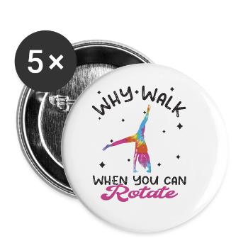 Gymnastique cool Gymnastes Carrwheel - Lot de 5 grands badges (56 mm) - blanc - Devant