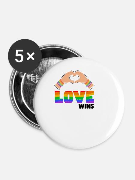 Stolz LGBTQ. Stellungnahme - Buttons groß 56 mm (5er Pack) - Weiß