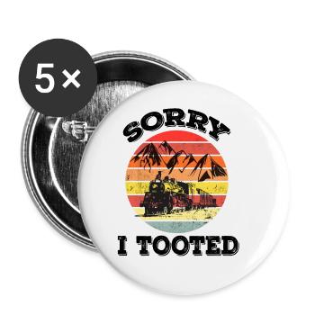 Sorry I Tooted - Retro - Buttons large 2.2''/56 mm (5-pack) - white - Front