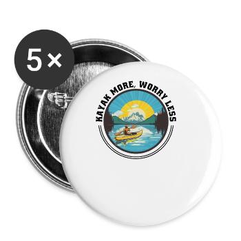 KAYAKS Kayaking CANOE RAFTING BOAT more-paddle - Buttons large 2.2''/56 mm (5-pack) - white - Front