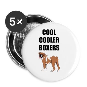 Deutsche Boxer Hund Hundeliebhaber Spruch Geschenk - Buttons groß 56 mm (5er Pack) - Weiß - Vorne
