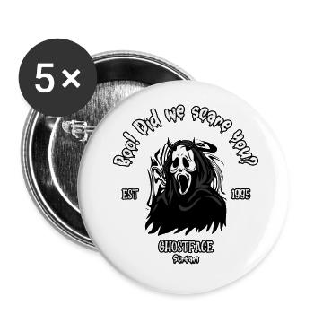 Boo! Did we scare you - Ghostface - Buttons groß 56 mm (5er Pack) - Weiß - Vorne