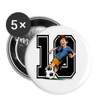 Football Birthday - 10 year old boy - 10. - Buttons large 2.2''/56 mm (5-pack) - white - Front