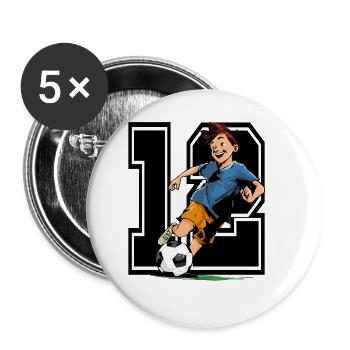 Football Birthday - 12 year old boy - 12. - Buttons large 2.2''/56 mm (5-pack) - white - Front