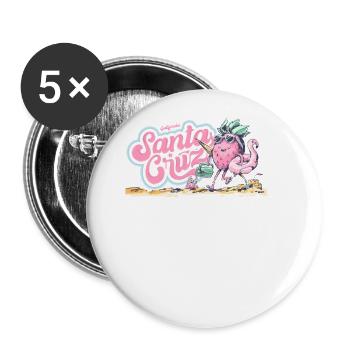 Santa Cruz Californie vintage rétro surfing ville - Lot de 5 grands badges (56 mm) - blanc - Devant
