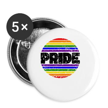 Pride LGBT love wins, we are queer and proud - Buttons large 2.2''/56 mm (5-pack) - white - Front