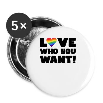 Pride LGBT love wins, we are queer and proud - Buttons large 2.2''/56 mm (5-pack) - white - Front