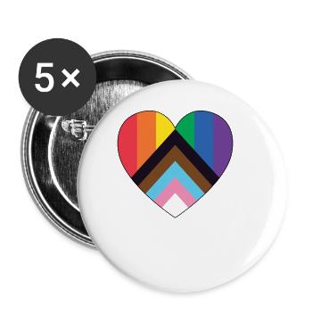 Pride LGBT love wins, we are queer and proud - Buttons large 2.2''/56 mm (5-pack) - white - Front