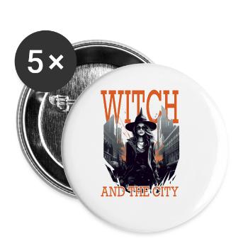 Spooky mood of Halloween - Buttons large 2.2''/56 mm (5-pack) - white - Front