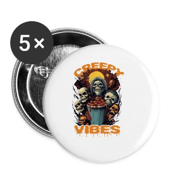 Spooky mood of Halloween - Buttons large 2.2''/56 mm (5-pack) - white - Front