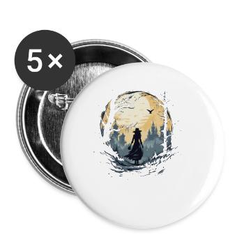 Spooky mood of Halloween - Buttons large 2.2''/56 mm (5-pack) - white - Front