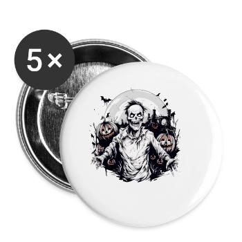 Spooky mood of Halloween - Buttons large 2.2''/56 mm (5-pack) - white - Front