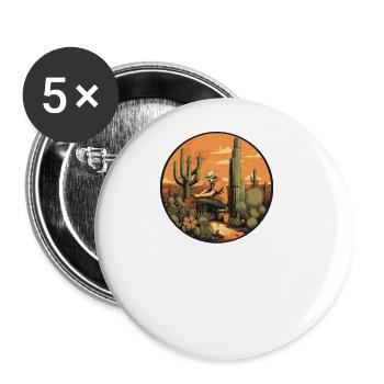 Kaktus Zubehör Garten Kakteen Sammlung Pflanzen - Buttons groß 56 mm (5er Pack) - Weiß - Vorne