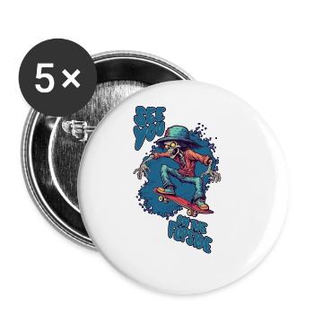 Skateboard Skater Ramp Skating Skating Funny - Buttons large 2.2''/56 mm (5-pack) - white - Front