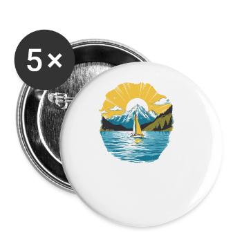 Sailboat Sailing Ship Sailing Yacht Vintage Sailing - Buttons large 2.2''/56 mm (5-pack) - white - Front