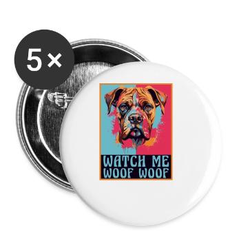 Boxer Dog Breeds Boxer Dogs Accessories Dog Owners - Buttons large 2.2''/56 mm (5-pack) - white - Front