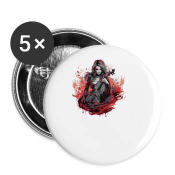 Cello Player, Cellist-Musician, Gothic-Witchcraft - Buttons large 2.2''/56 mm (5-pack) - white - Front