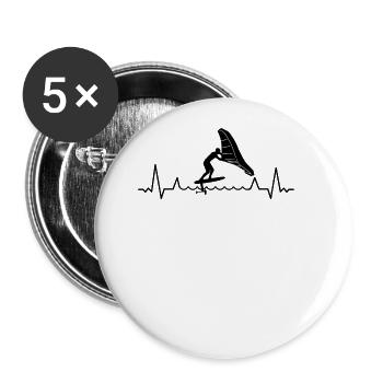 Wingfoil-Surfer Wingfoiling-Board Herzschlag - Buttons groß 56 mm (5er Pack) - Weiß - Vorne