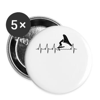 Wingfoil-Surfer Wingfoiling-Boards Herzschlag - Buttons groß 56 mm (5er Pack) - Weiß - Vorne