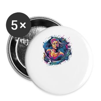 Schwimmer schwimmen Damen Schwimm - Buttons groß 56 mm (5er Pack) - Weiß - Vorne
