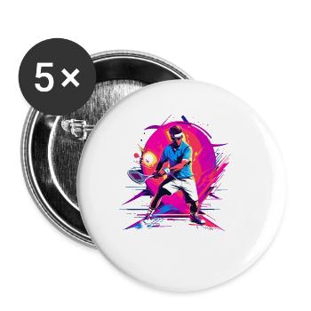 Tennis - Buttons large 2.2''/56 mm (5-pack) - white - Front