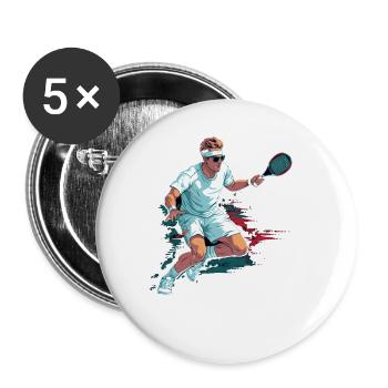 Tennis - Buttons groß 56 mm (5er Pack) - Weiß - Vorne