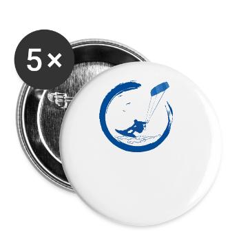 kitesurf kiteboard kitesurfing kite surf board - Buttons large 2.2''/56 mm (5-pack) - white - Front