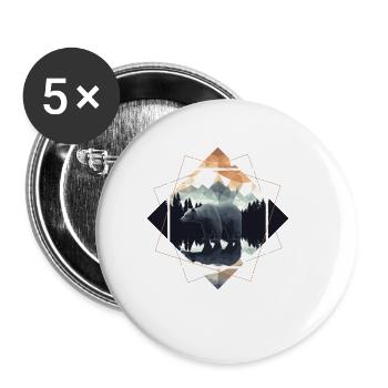 Abstract bear in the mountains - Buttons large 2.2''/56 mm (5-pack) - white - Front
