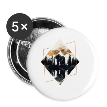 Abstract bear in the mountains - Buttons large 2.2''/56 mm (5-pack) - white - Front
