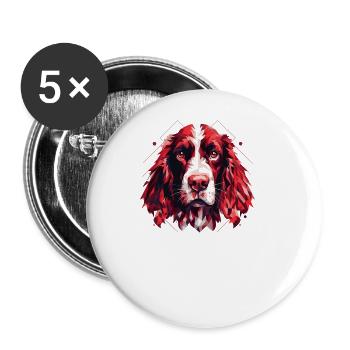 Dogs Dog Breed Accessories English Springer Spaniel - Buttons large 2.2''/56 mm (5-pack) - white - Front