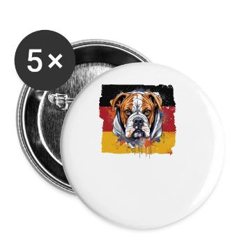 Boxer-Hunderasse Boxer-Hunde Deutsche-Flagge - Buttons groß 56 mm (5er Pack) - Weiß - Vorne