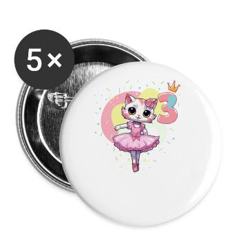 Girls ballet ballerina cats 3 years old 3. - Buttons large 2.2''/56 mm (5-pack) - white - Front