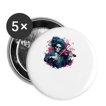 Violoniste-musicien Violons Accessoires pour instruments de musique - Lot de 5 grands badges (56 mm) - blanc - Devant